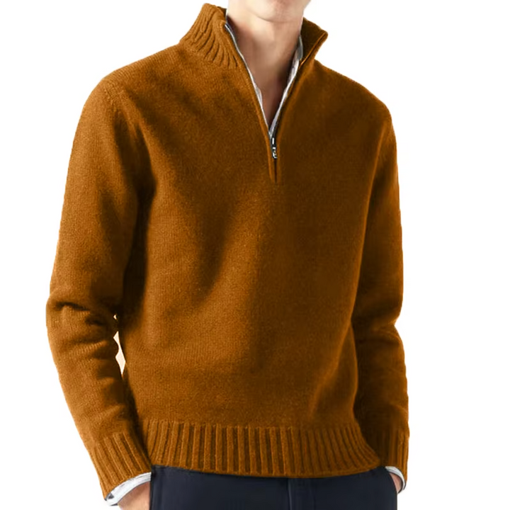 Dolcevita en laine avec zip pour homme