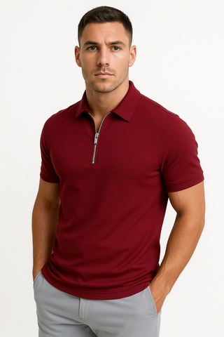 Polo moderne avec zip mi-haut