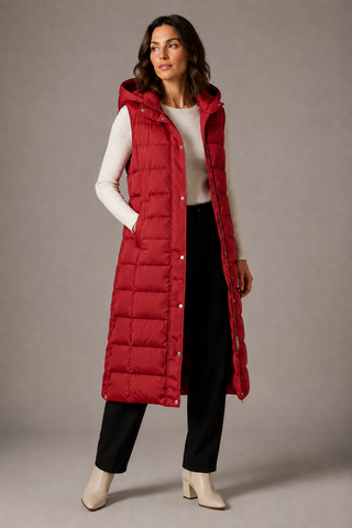 Aline | Gilet longue à capuche pour femmes