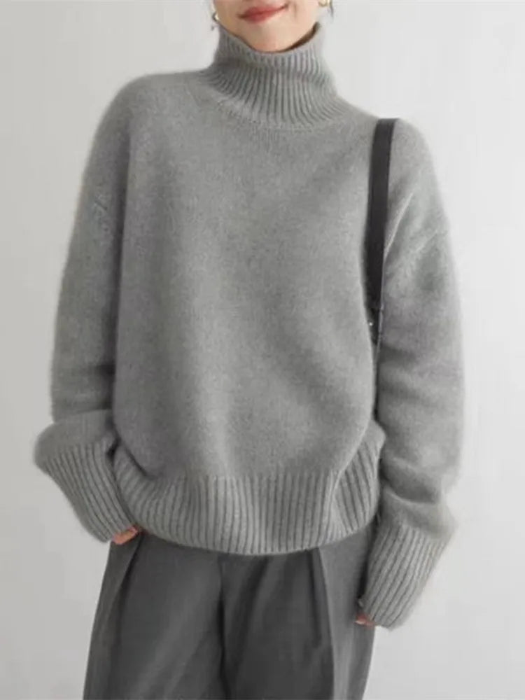 Isabella | Pull à col montant en cachemire