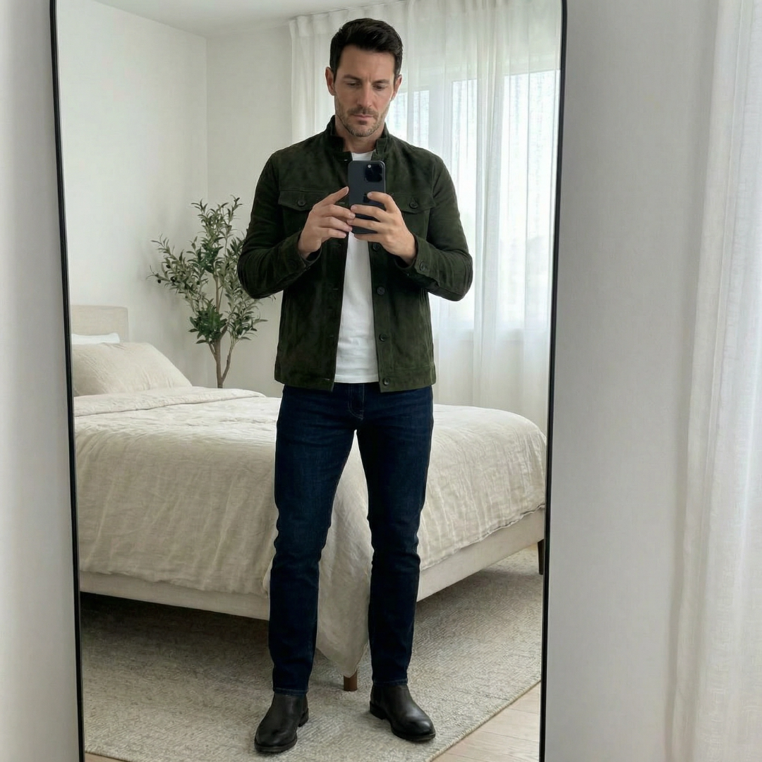 Veste élégante suédée Marc