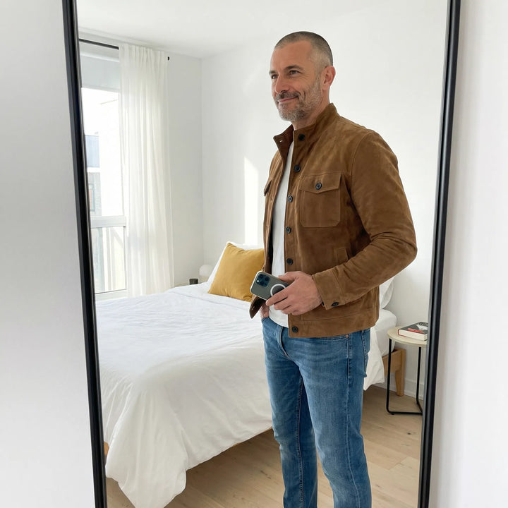 Veste élégante suédée Marc