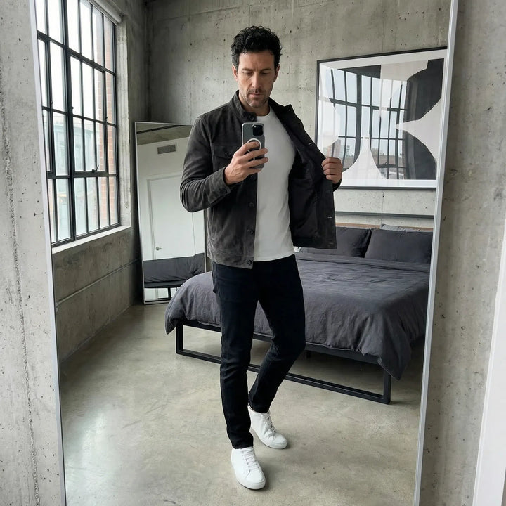 Veste élégante suédée Marc