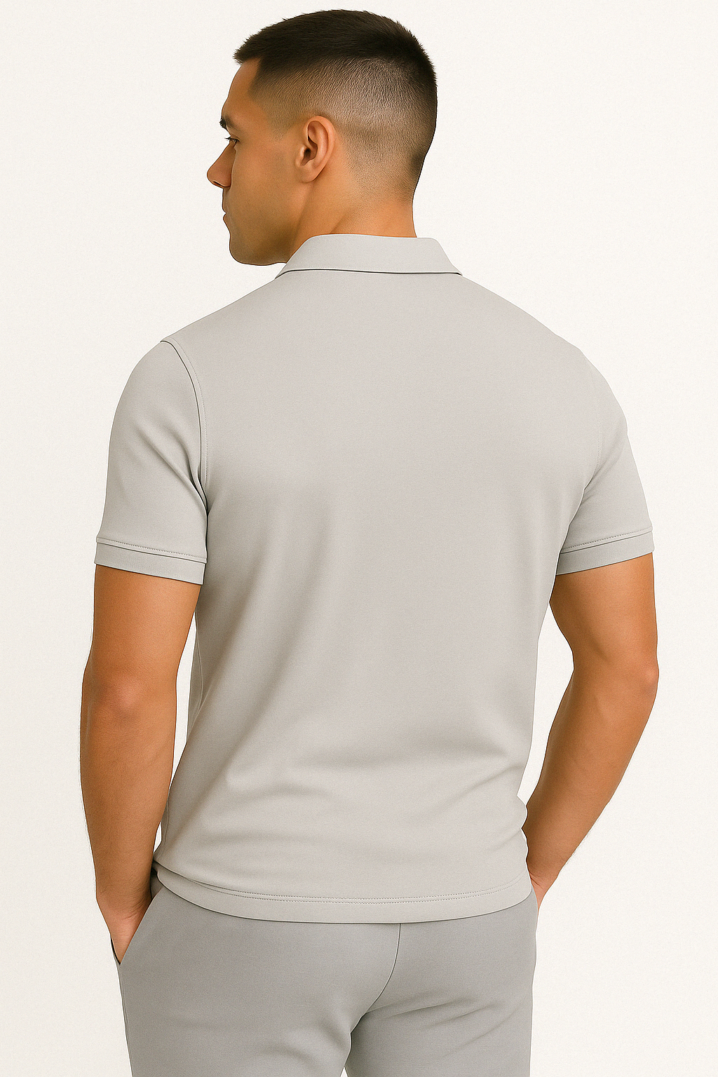 Polo moderne avec zip mi-haut