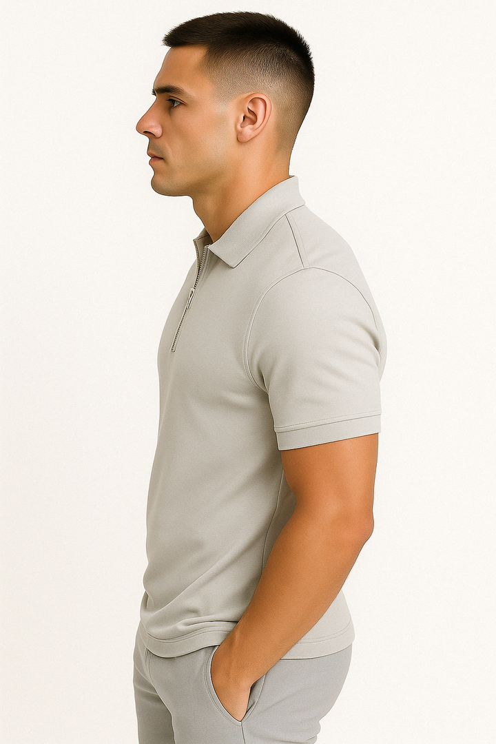 Polo moderne avec zip mi-haut