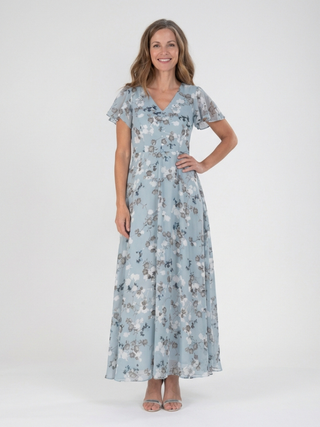 Adèle | Robe maxi en chiffon floral Ismeria