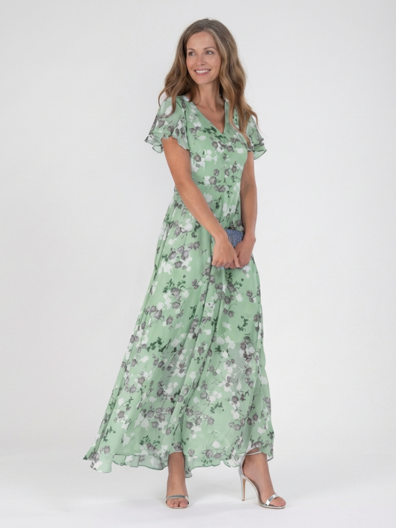 Adèle | Robe maxi en chiffon floral Ismeria