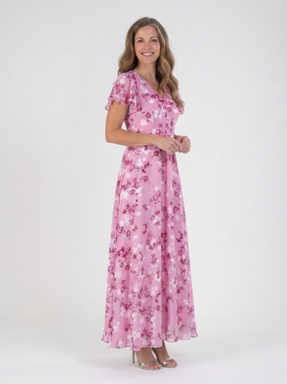Adèle | Robe maxi en chiffon floral Ismeria