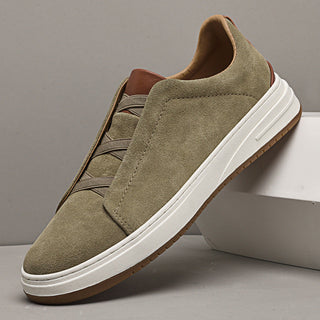 Chaussures sans lacets en daim pour homme