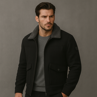 Veste pour homme avec fausse fourrure
