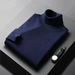 Pull en maille à col roulé pour homme