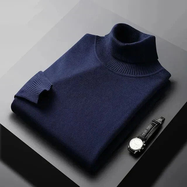 Pull en maille à col roulé pour homme