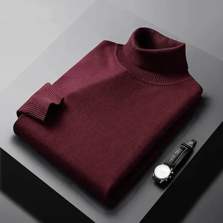 Pull en maille à col roulé pour homme