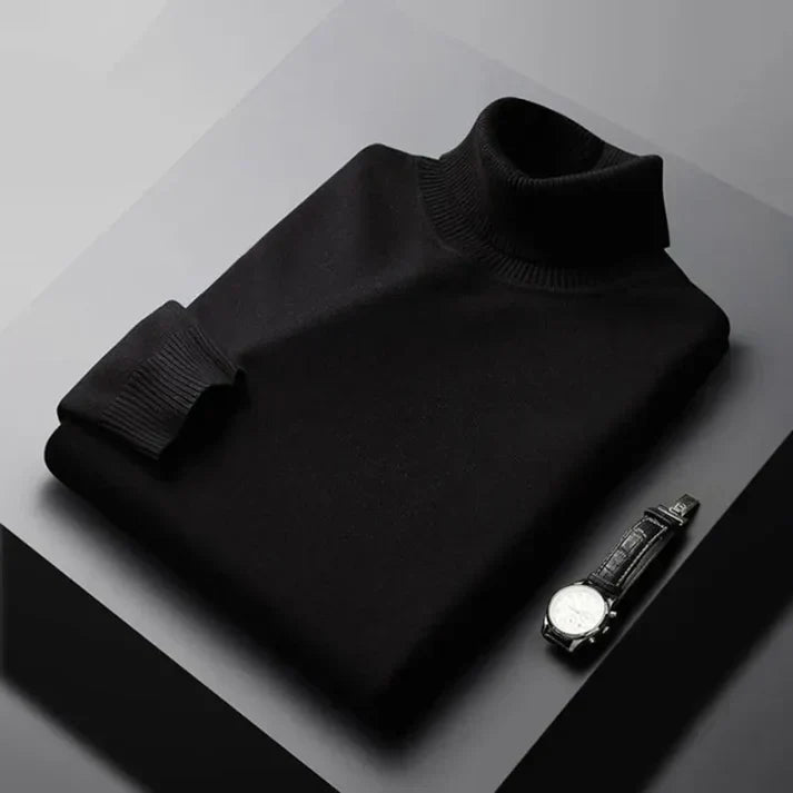 Pull en maille à col roulé pour homme
