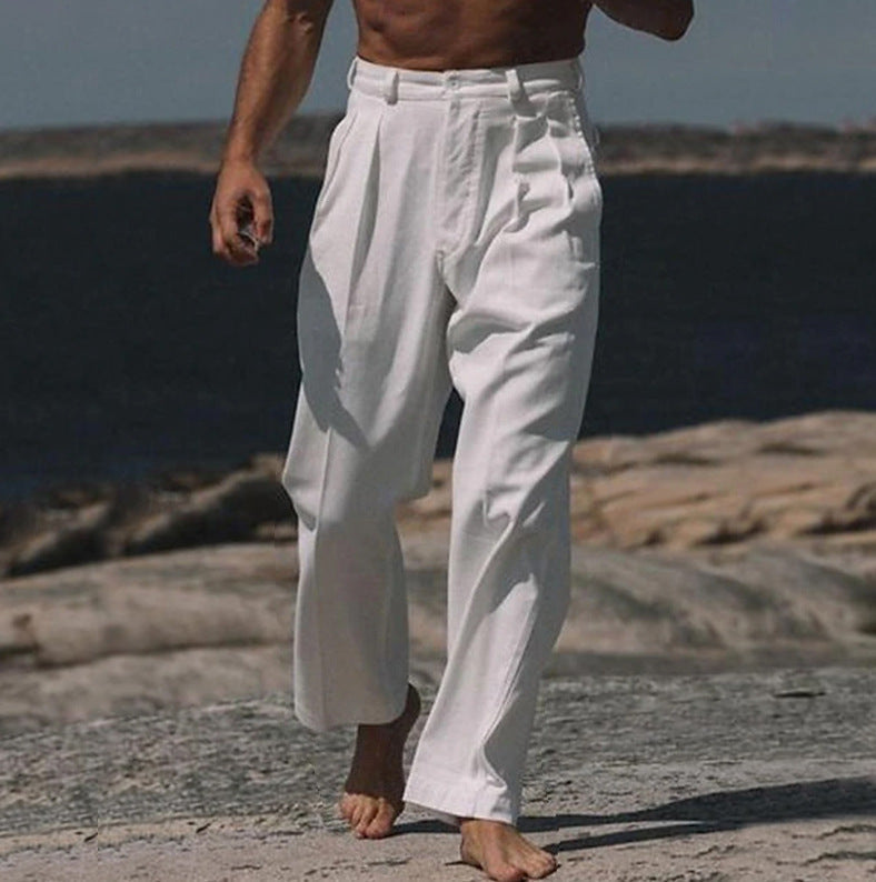 Baptiste | Theo pantalons en lin à jambes larges