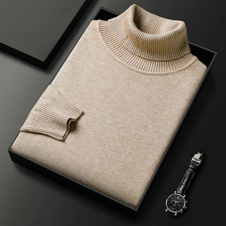 Pull en maille à col roulé pour homme