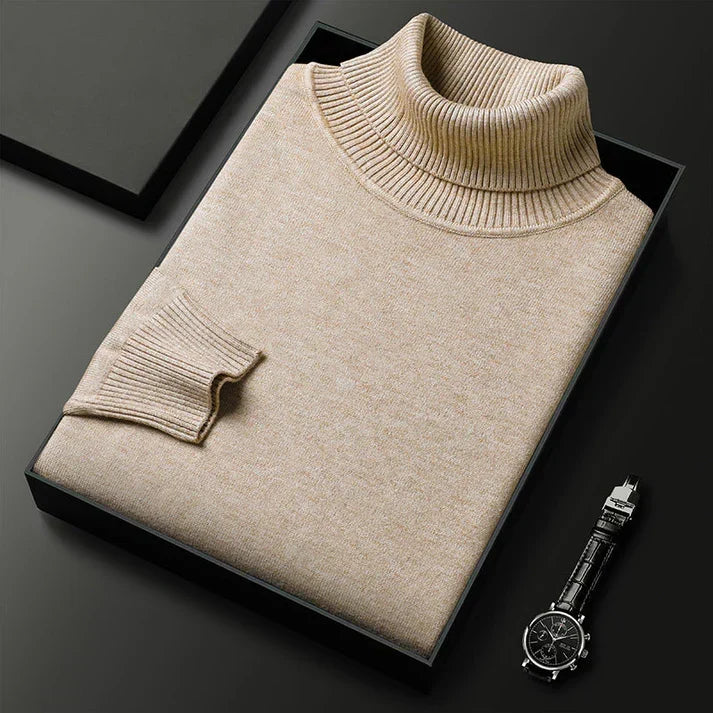 Pull en maille à col roulé pour homme