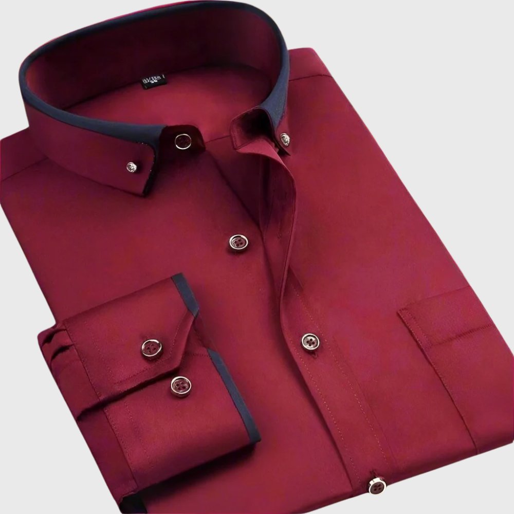 Chemise classique à manches longues pour homme