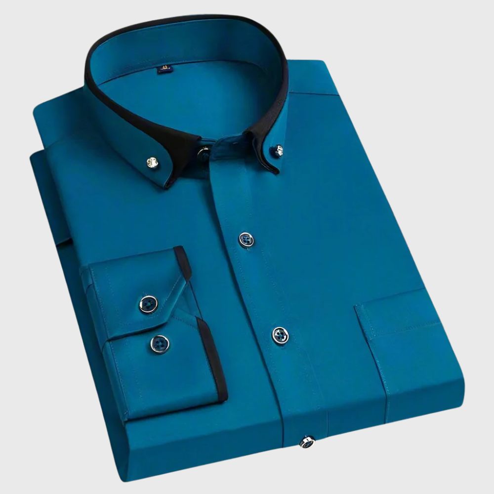 Chemise classique à manches longues pour homme