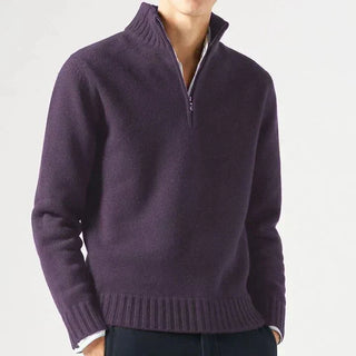 Dolcevita en laine avec zip pour homme