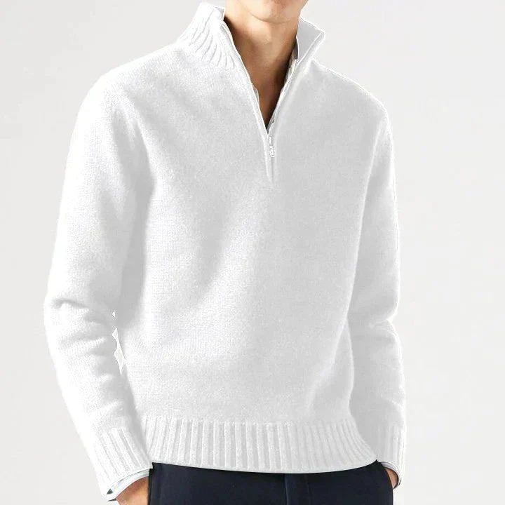 Dolcevita en laine avec zip pour homme