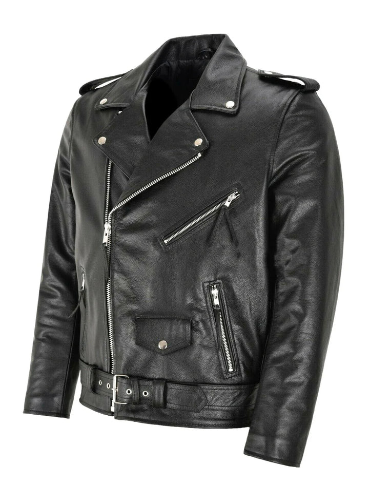 Veste en cuir pour homme classique