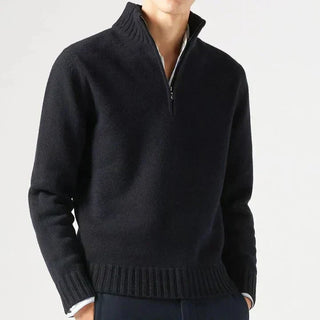 Dolcevita en laine avec zip pour homme