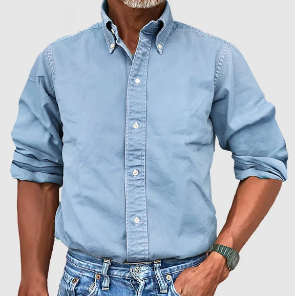 Chemise à manches longues anti-plis pour homme