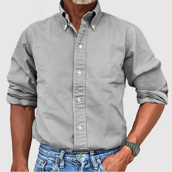Chemise à manches longues anti-plis pour homme