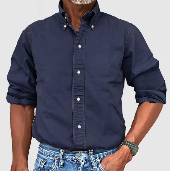 Chemise à manches longues anti-plis pour homme