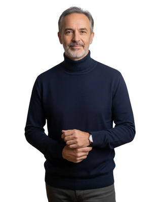 Pull en maille à col roulé pour homme