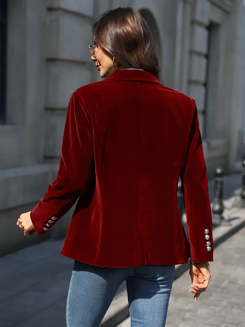 Suzanne | Blazer en ajusté avec boutons dorés pour femmes