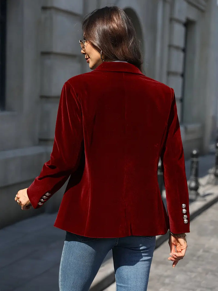 Suzanne | Blazer en ajusté avec boutons dorés pour femmes