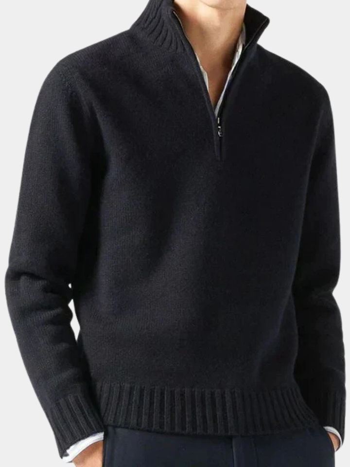 Dolcevita en laine avec zip pour homme
