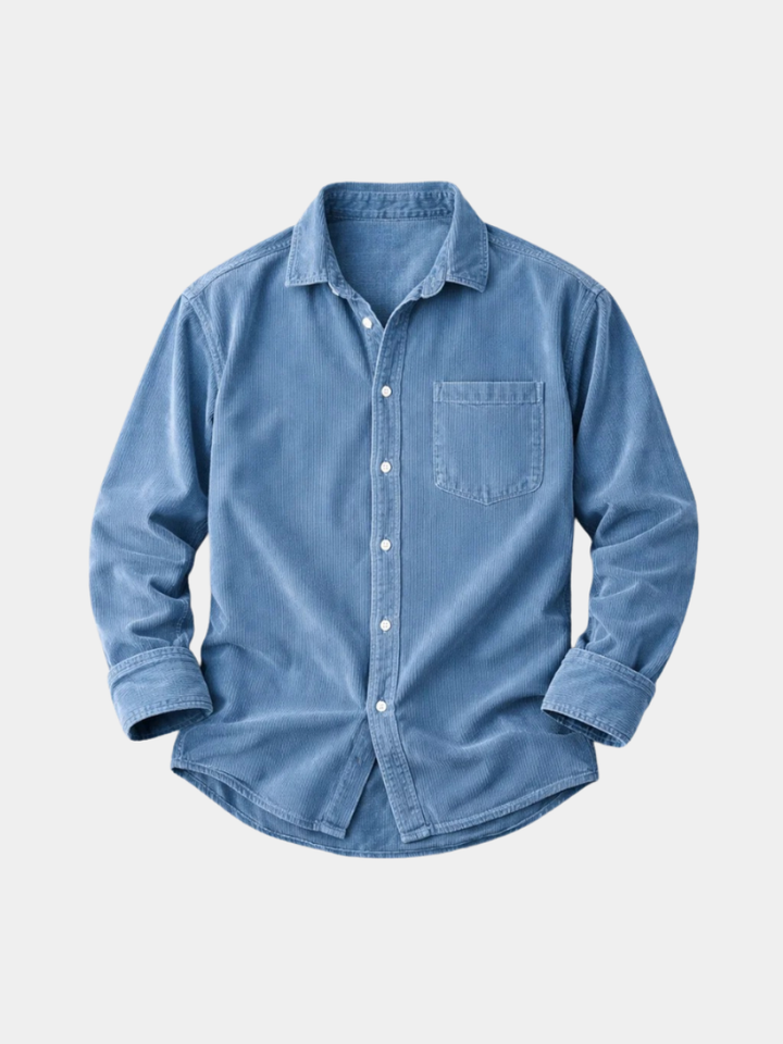 Chemise classique en velours côtelé pour hommes