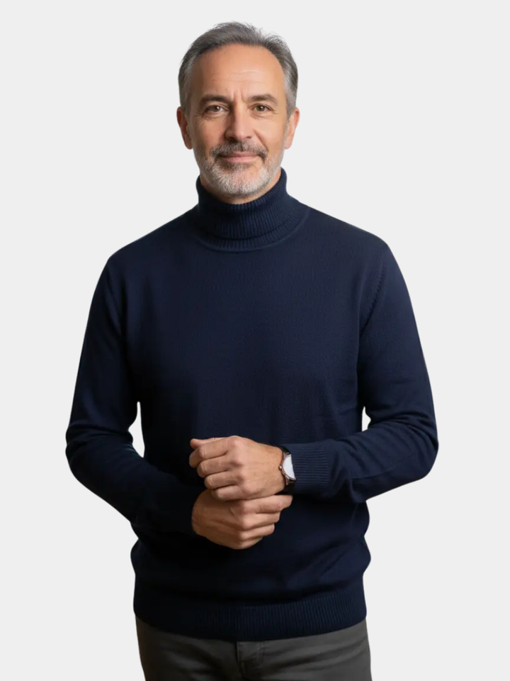 Pull en maille à col roulé pour homme