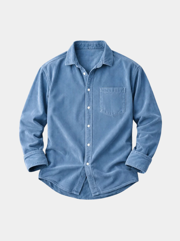 Chemise classique en velours côtelé pour homme
