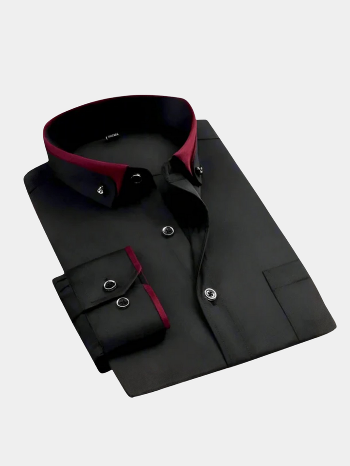 Chemise classique à manches longues pour homme