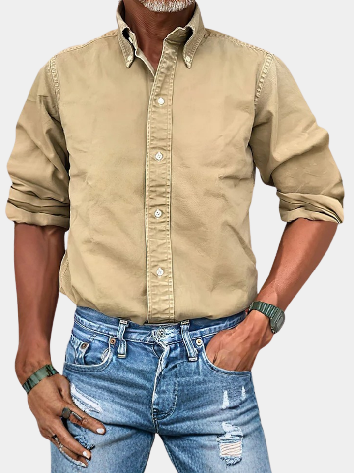 Chemise à manches longues anti-plis pour homme