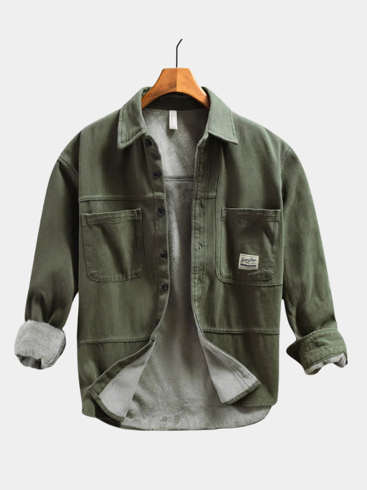 Chemise cargo en polaire pour homme