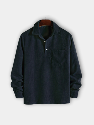 Chemise manches longues demi-boutons pour homme