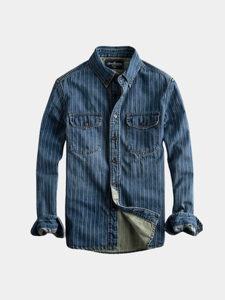 Chemise à rayures manches longues pour homme