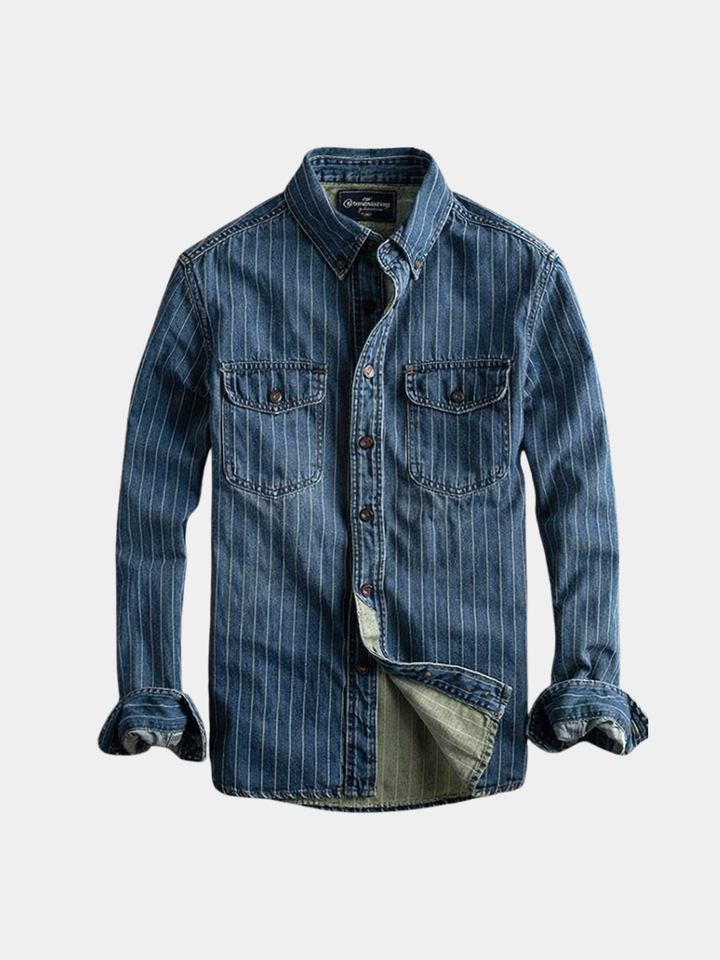 Chemise à rayures manches longues pour homme