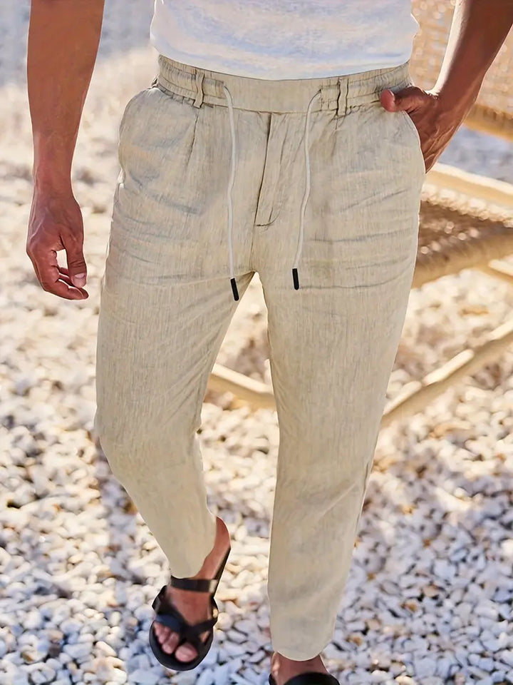 Nichols | Pantalon ample en lin à cordon de serrage