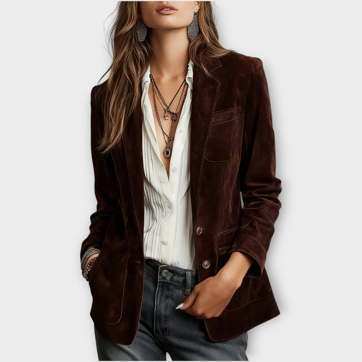 Beaumont Nice | Blazer en daim à boutons pour femmes