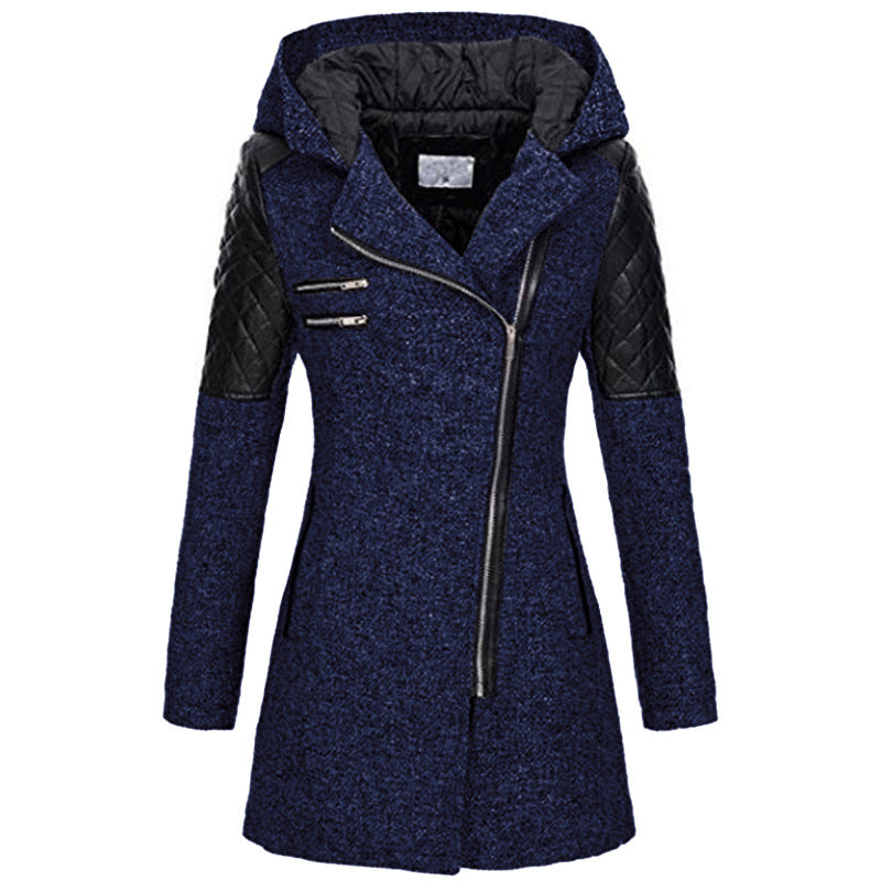 Beaumont Nice | Manteau à capuche zip asymétrique pour femmes