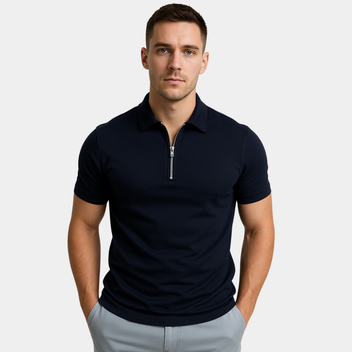 Polo moderne avec zip mi-haut