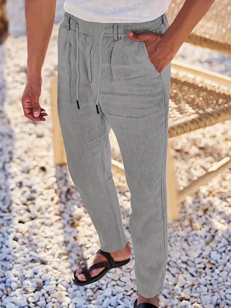 Nichols | Pantalon ample en lin à cordon de serrage