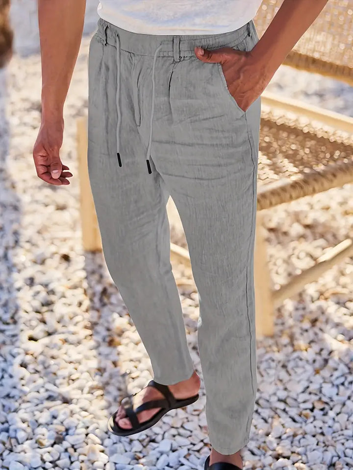 Quentin | Pantalons larges en lin avec cordon