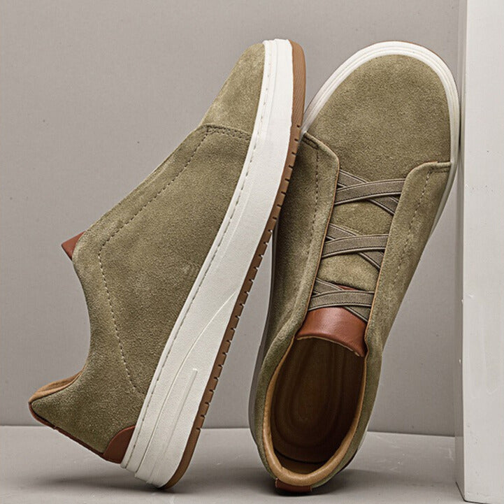 Chaussures sans lacets en daim pour homme